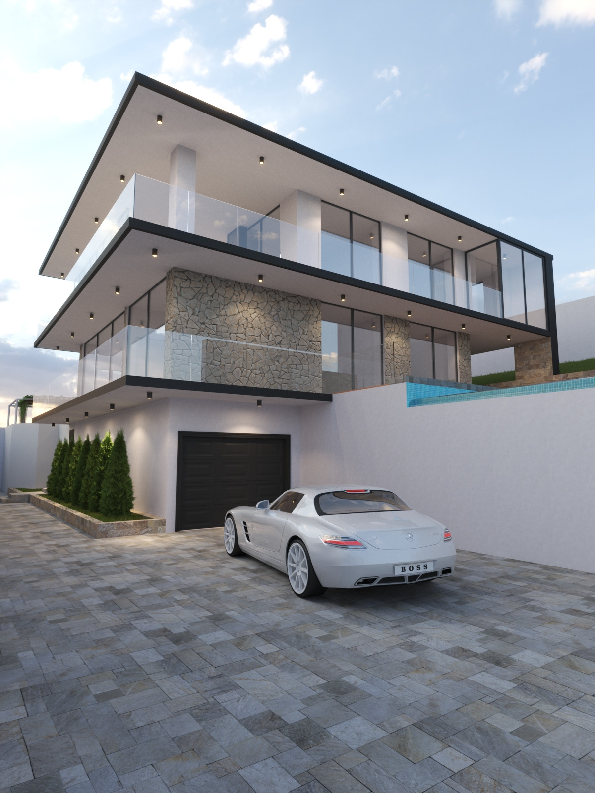 Обложка проекта: Дизайн дома (экстерьер) и дворовой территории на побережье