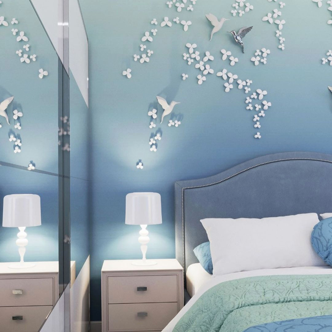 Романтический интерьер в небесно-голубых тонах