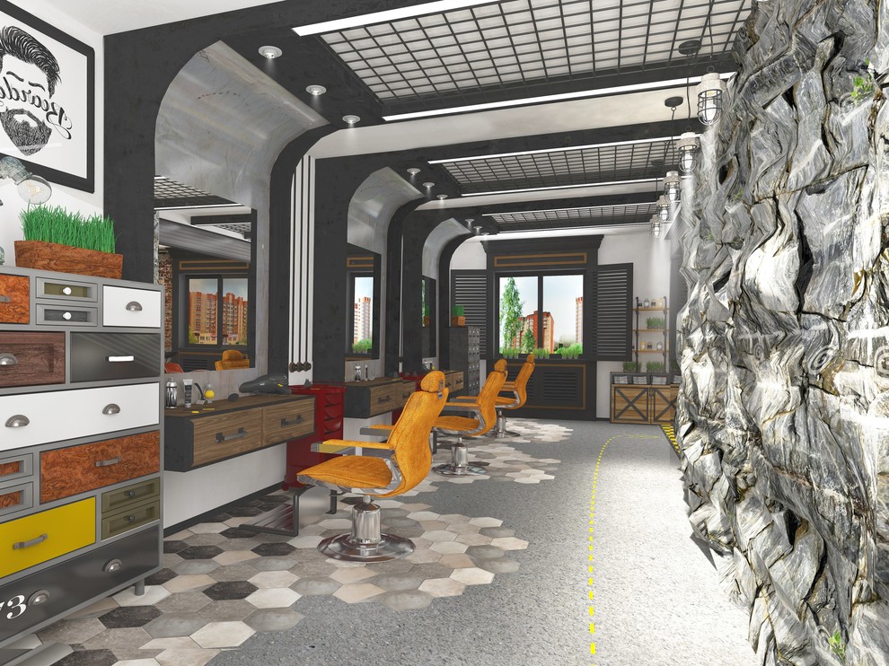 Салон "Barber Shop" Дизайн-проект интерьеров.