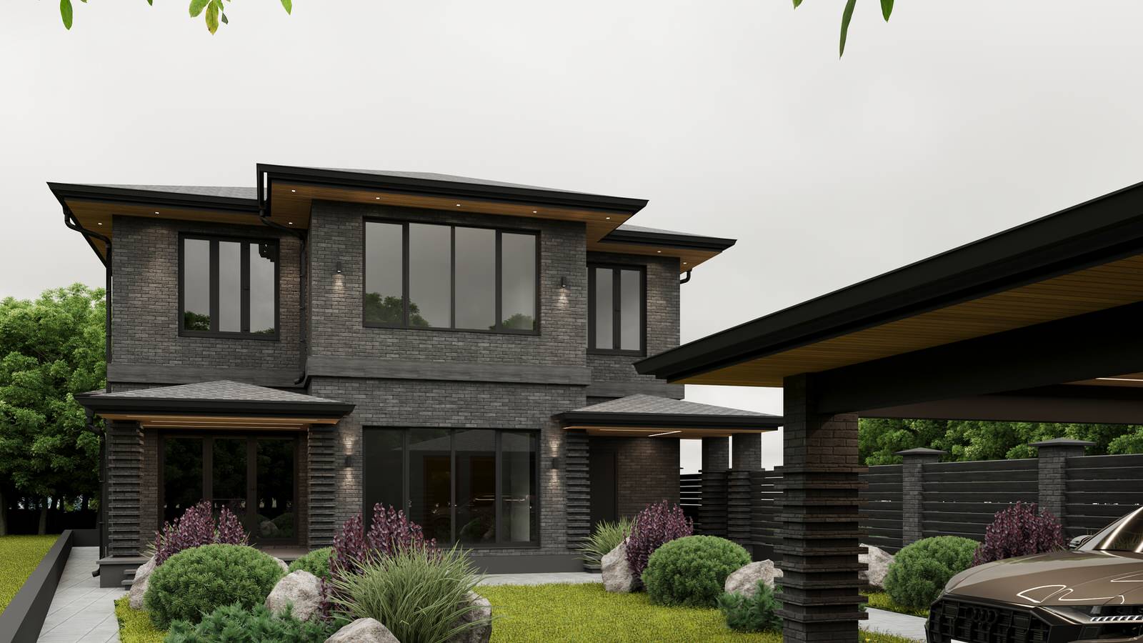 Обложка проекта: 2-х этажный дом из клинкерного кирпича