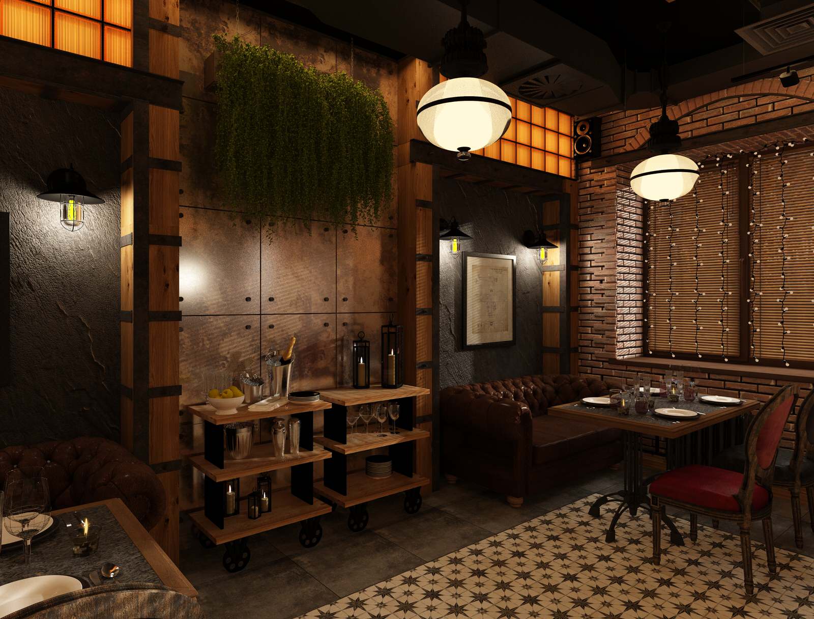 Зал. Проект небольшого клубного ресторана. Кузбасс