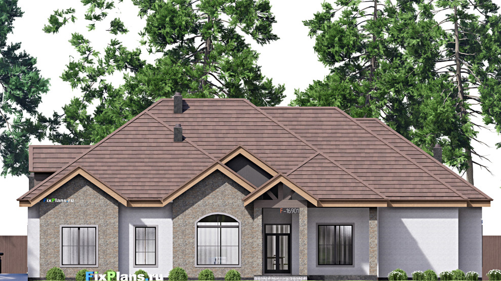 Проект одноэтажного дома 23х19м S429м2 F-16901