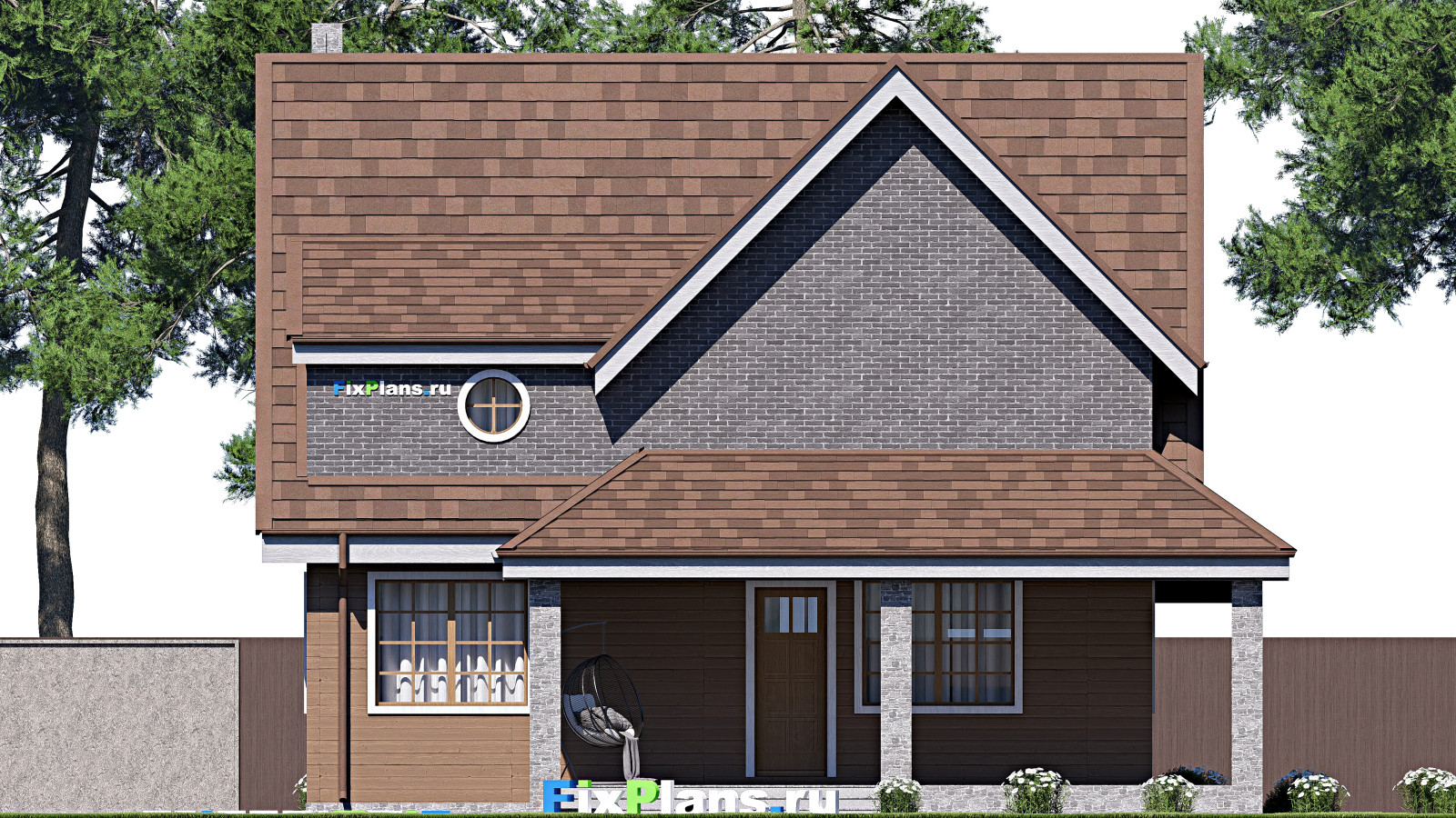 Проект дома с мансардой 12х15 м S201м2 F-17108