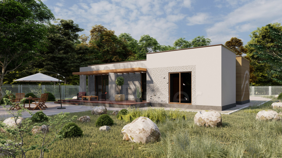 Проект дома №150 с плоской кровлей и площадью 175 м2