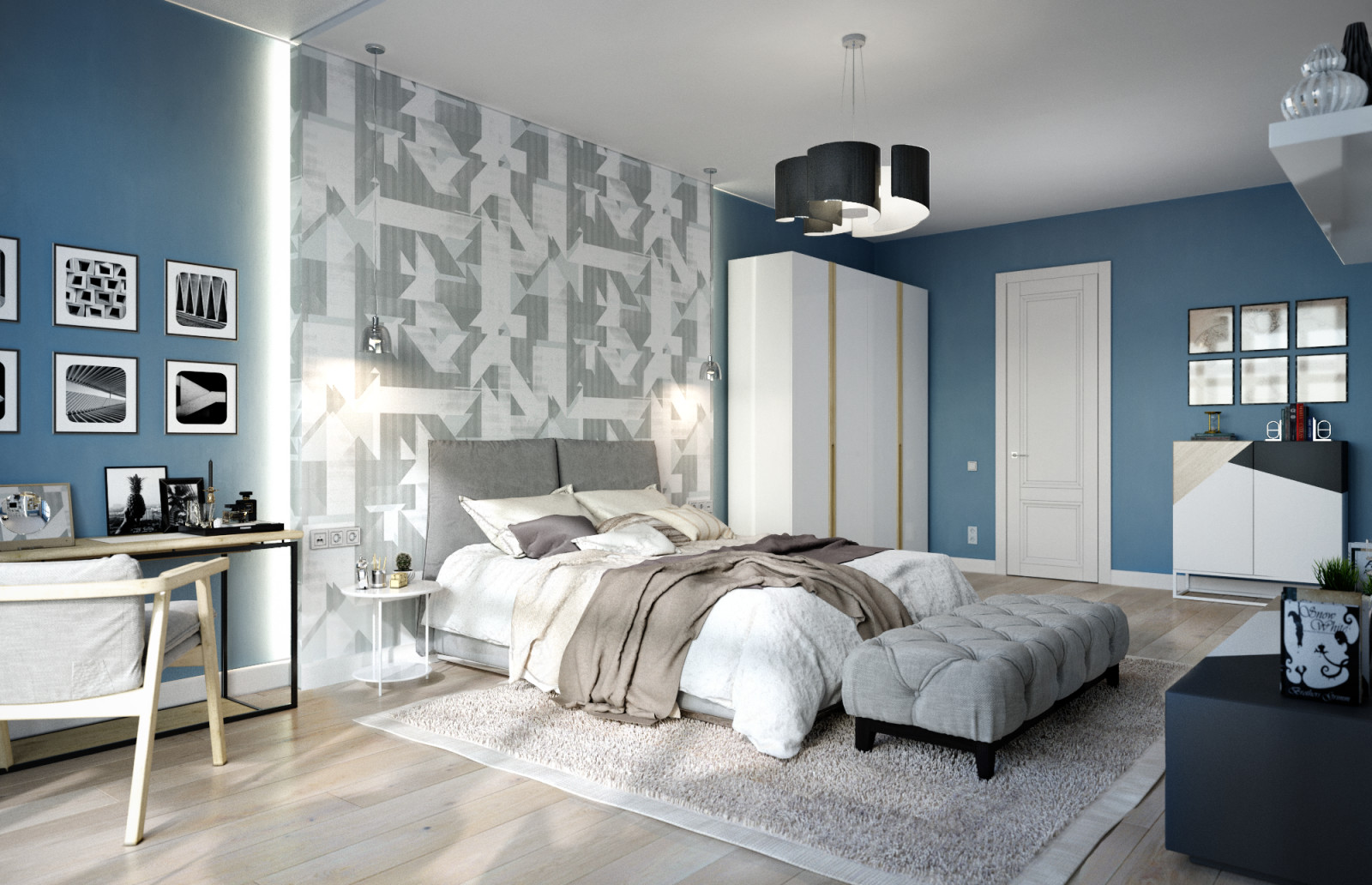 Визуализация спальни "Ребус"