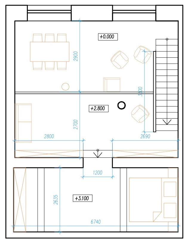 Houzz тур: Квартира в Казани, что случайно стала двухуровневой