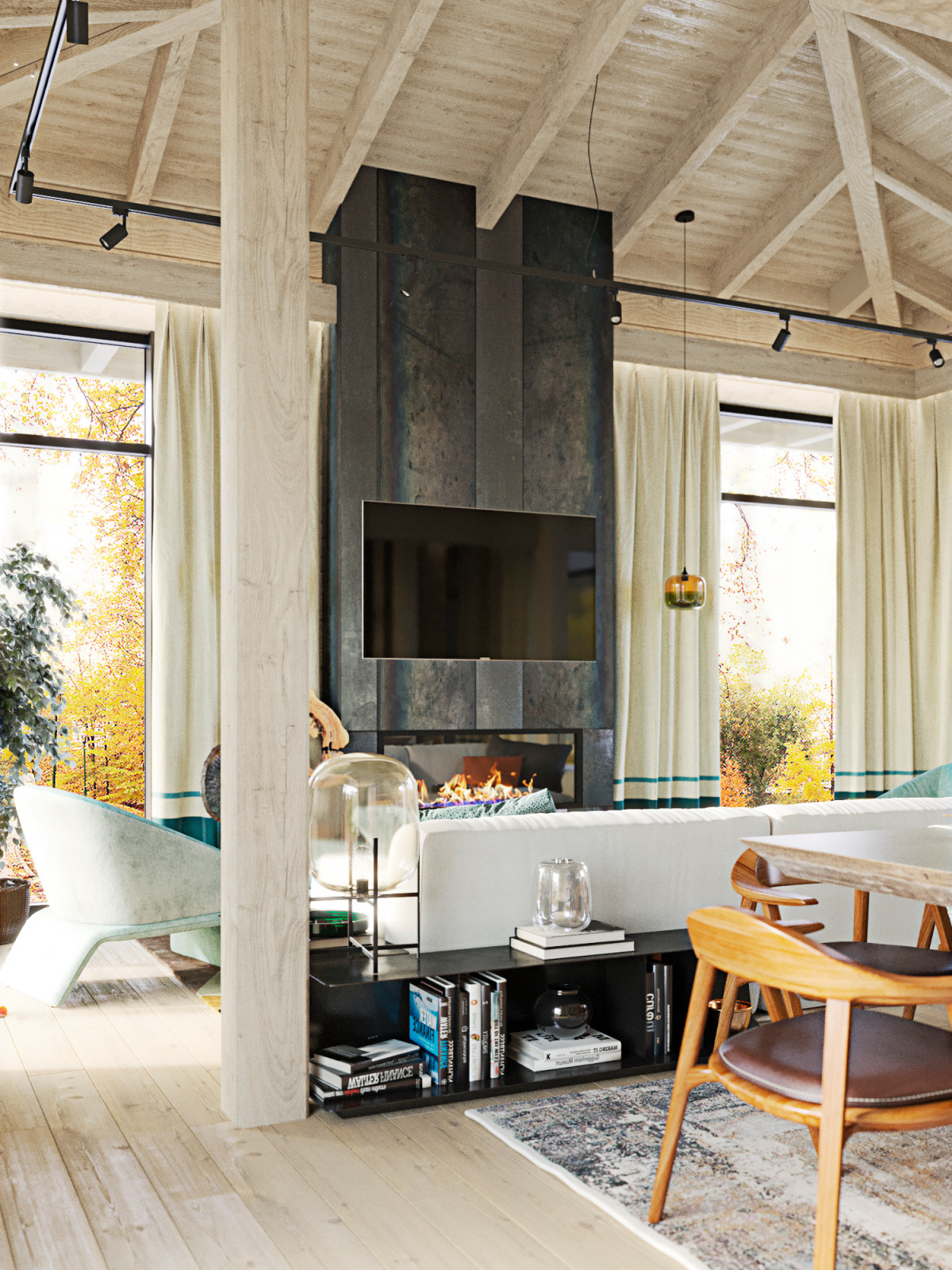 Яркий интерьер дачи на Дубровке