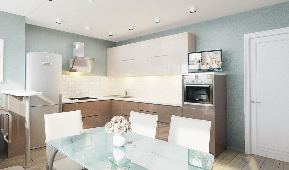 Картира в холодных оттенках с элементами неоклассики