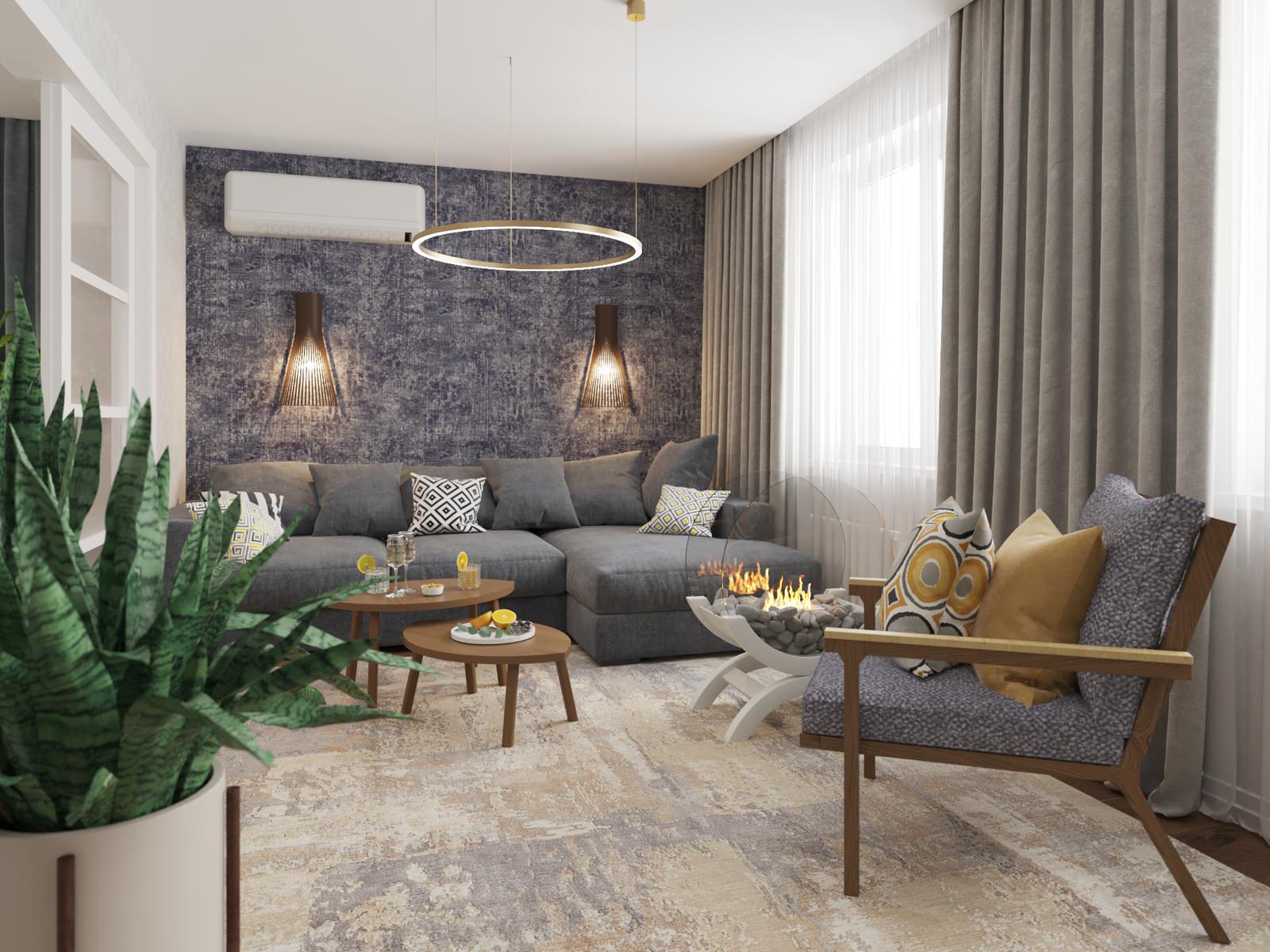 Обложка проекта: Квартира в оттенках синего для семейной пары