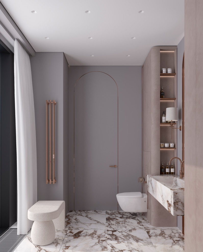 Мастер-ванная из проекта "Оранжевый Блюз" в ЖК Neva Towers, г. Москва