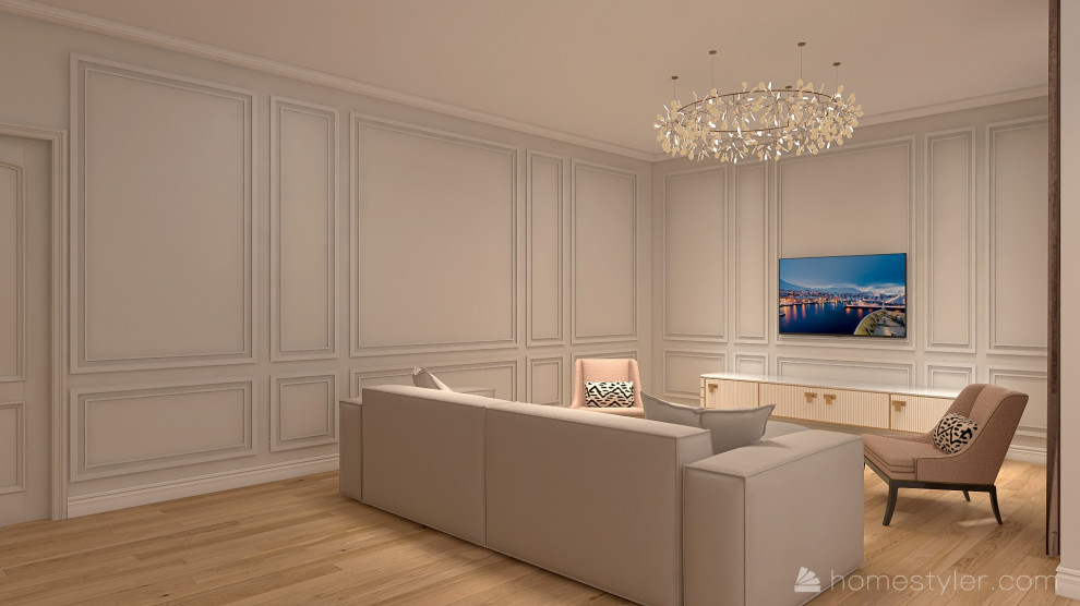 Обложка проекта: Кухня-гостинная в стиле неоклассика