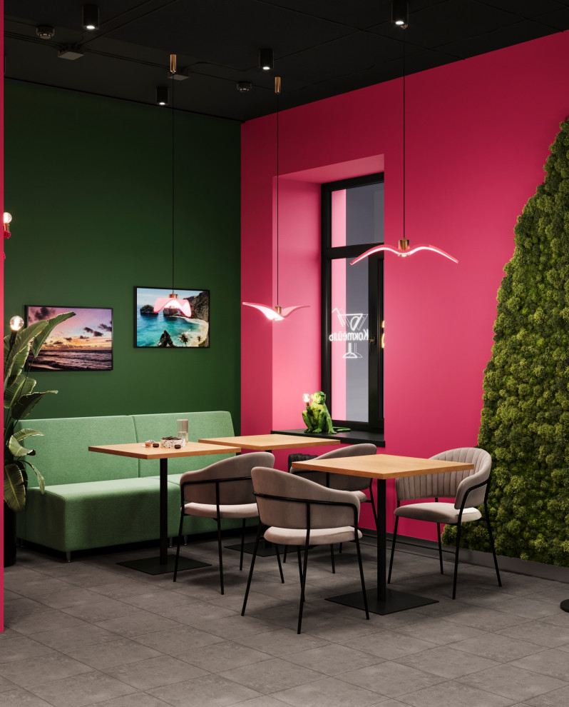 Кофейня в тропическом стиле. Проект