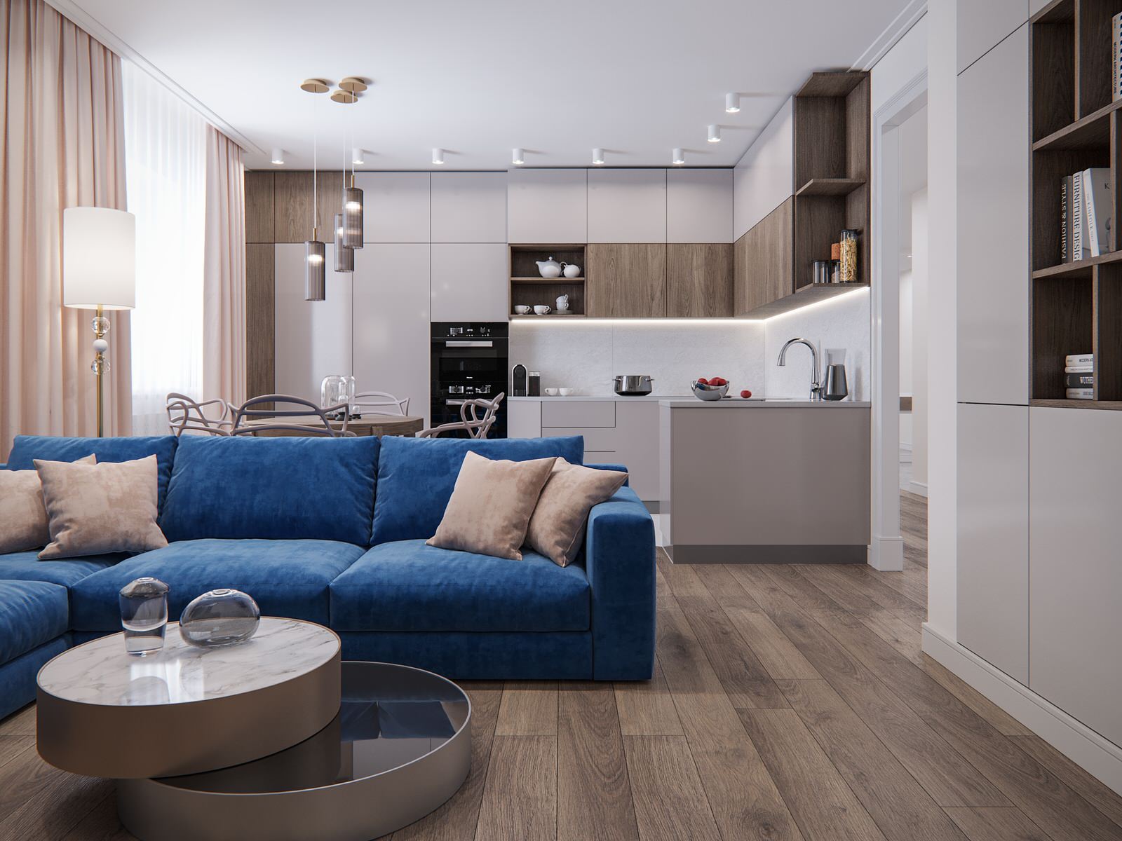 Уютная квартира в современном стиле для семьи с детьмиГостиная