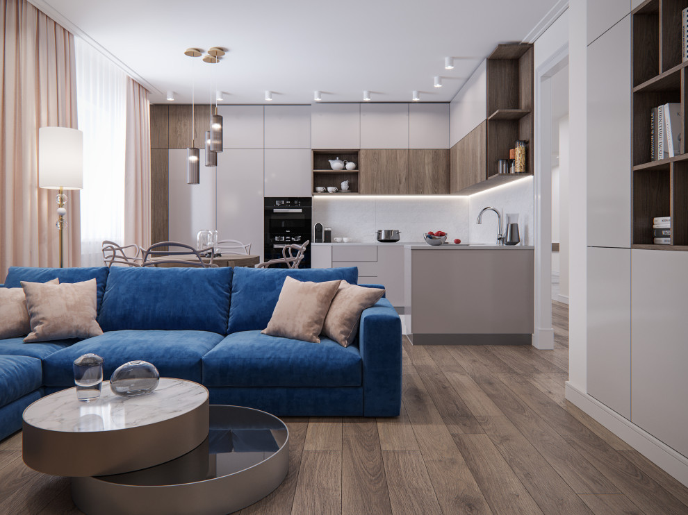 Уютная квартира в современном стиле для семьи с детьмиГостиная