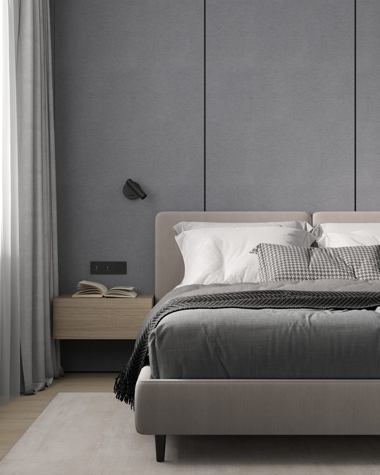 ЖК «Зенит», современный интерьер квартиры, построенный на контрастах