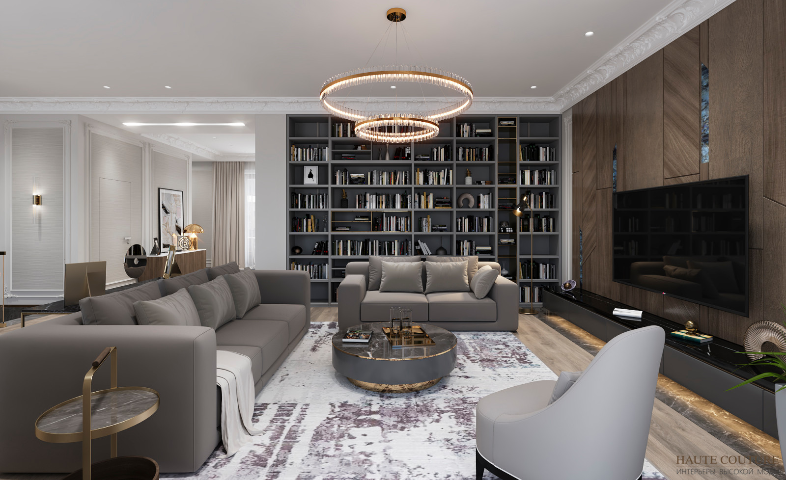 Обложка проекта: ЖК Привилегия. Двухуровневая квартира в стиле неоклассика