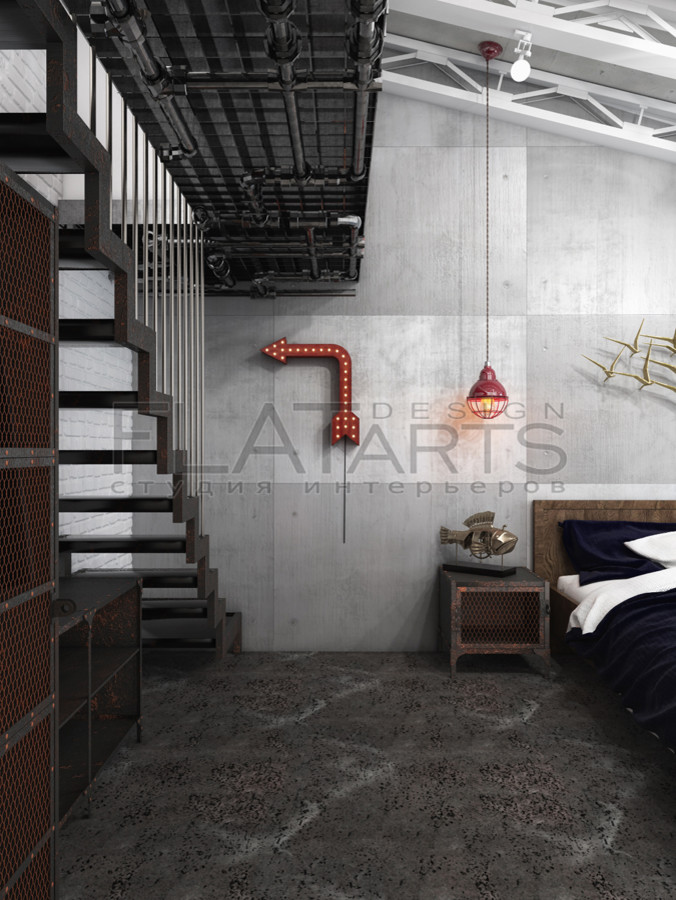 Дизайн двухуровневой квартиры 134 кв.м. в стиле лофт