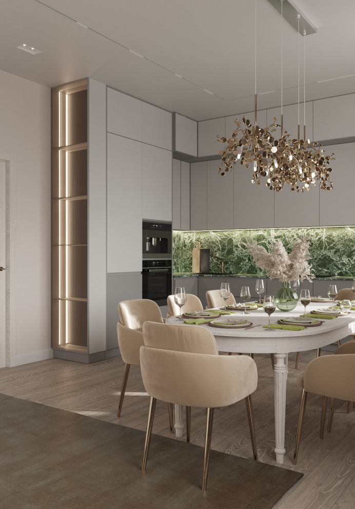 Кухня-гостиная неоклассика