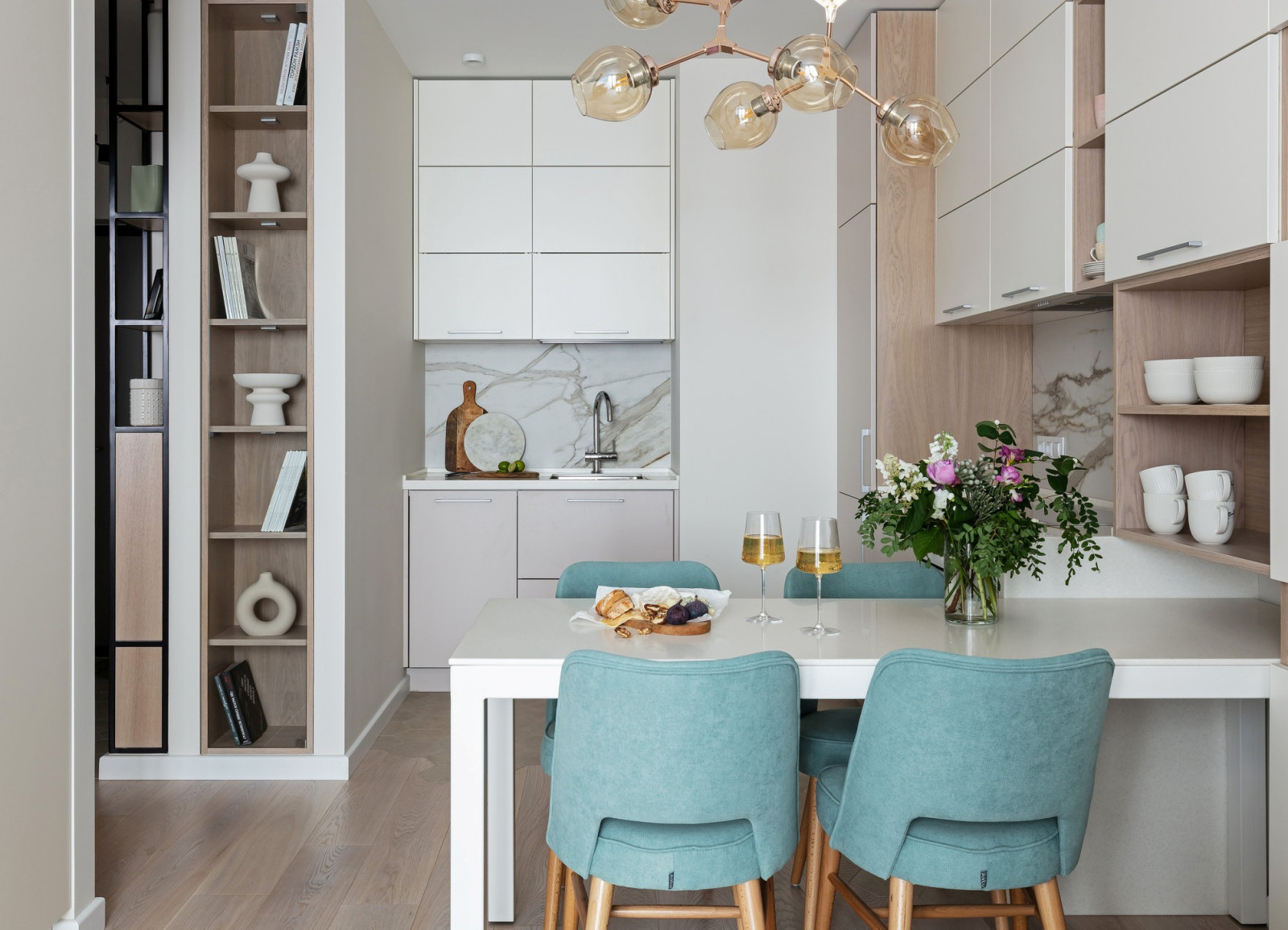 Однокомнатная квартира в бирюзовых тонах