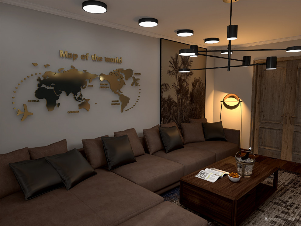 Обложка проекта: Трехкомнатная квартира в современном стиле с элементами лофт