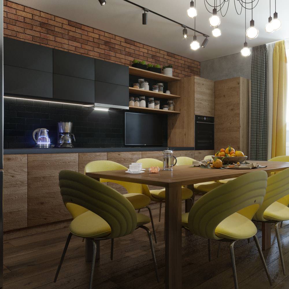 Реализация 2020 год: Кухня-столовая в квартире 79м², Ростов-на-Дону