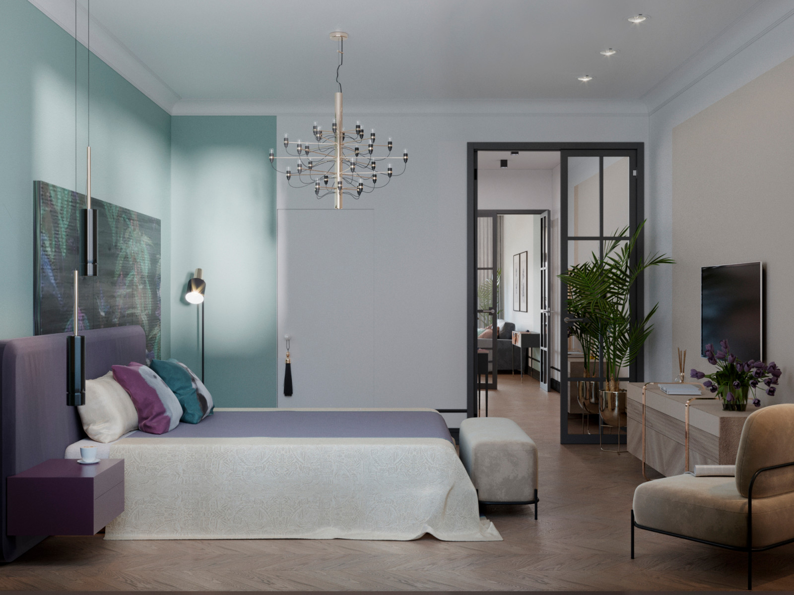 Дизайн-проект трехкомнатной квартиры в ЖК "Платинум"