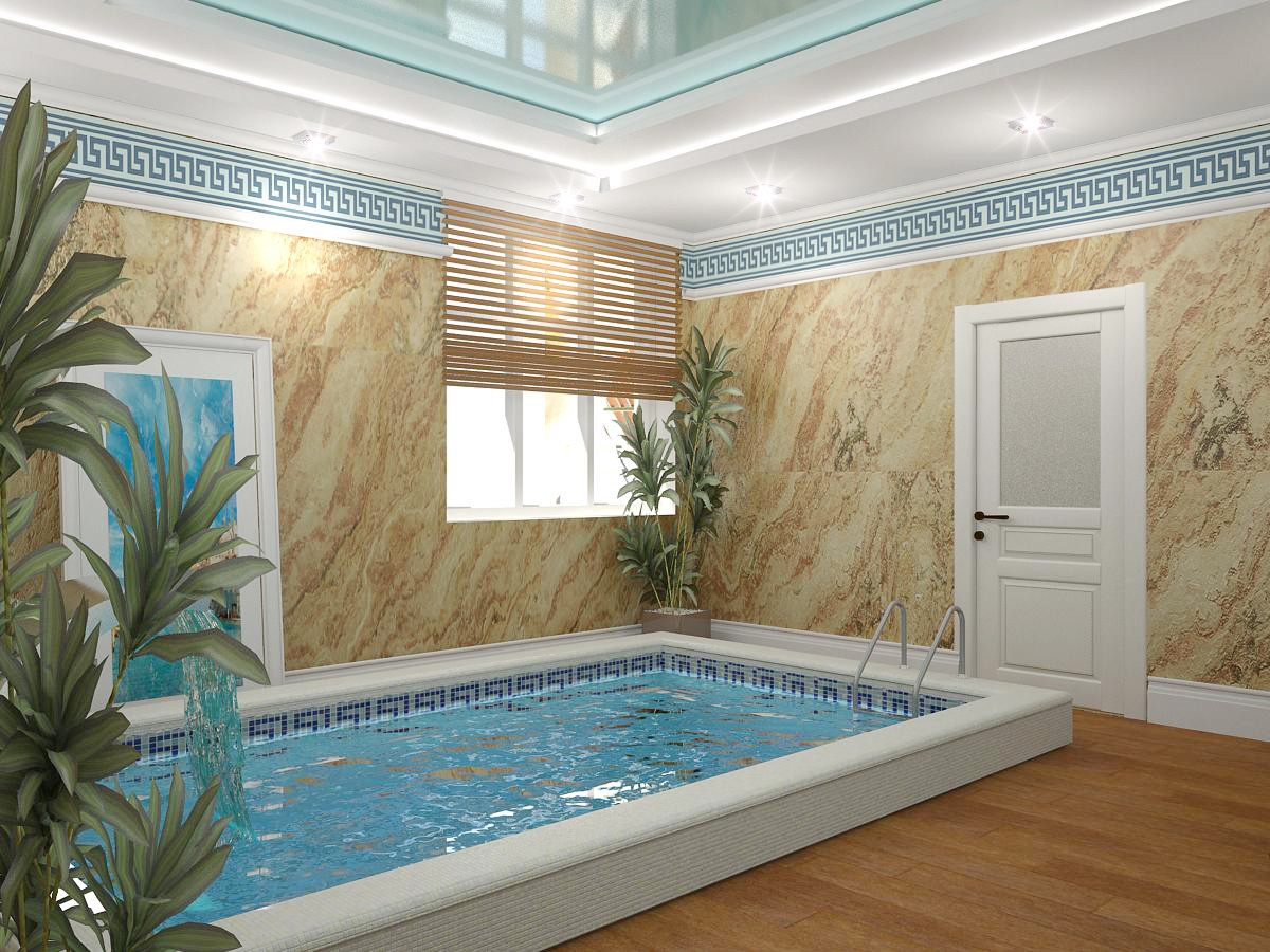 Интерьеры бассейнов в жилых домах