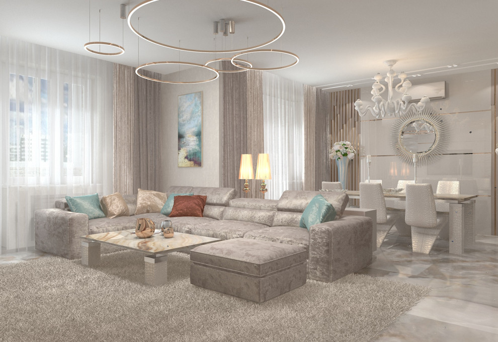 Обложка проекта: визуализация проекта квартиры на ул. Пушкина, г.Ростов-на-Дону