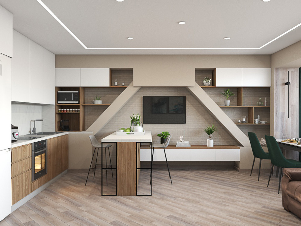 Кухня-гостиная в ЖК Алые Паруса