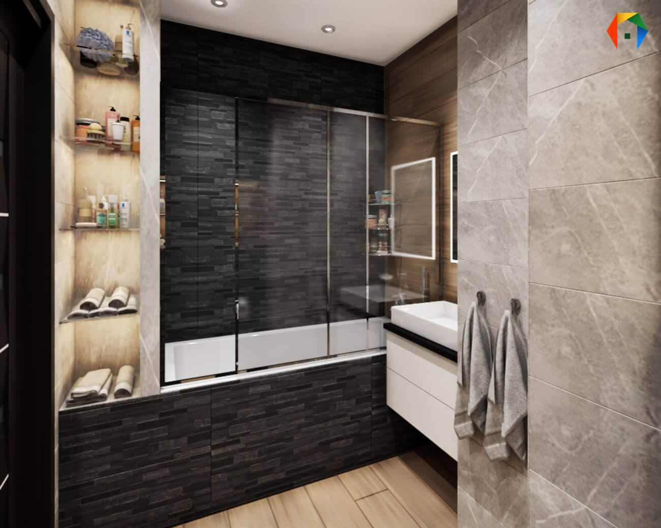 Сколковская. Дизайн-проект 3-комнатной квартиры, с коллажами и визуализацией в О