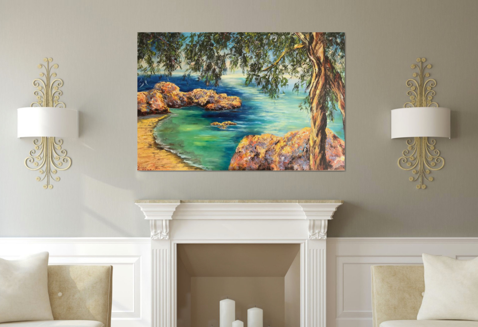 Гостиная - Дизайн интерьера - Картины художницы Дианы Маливани (1)