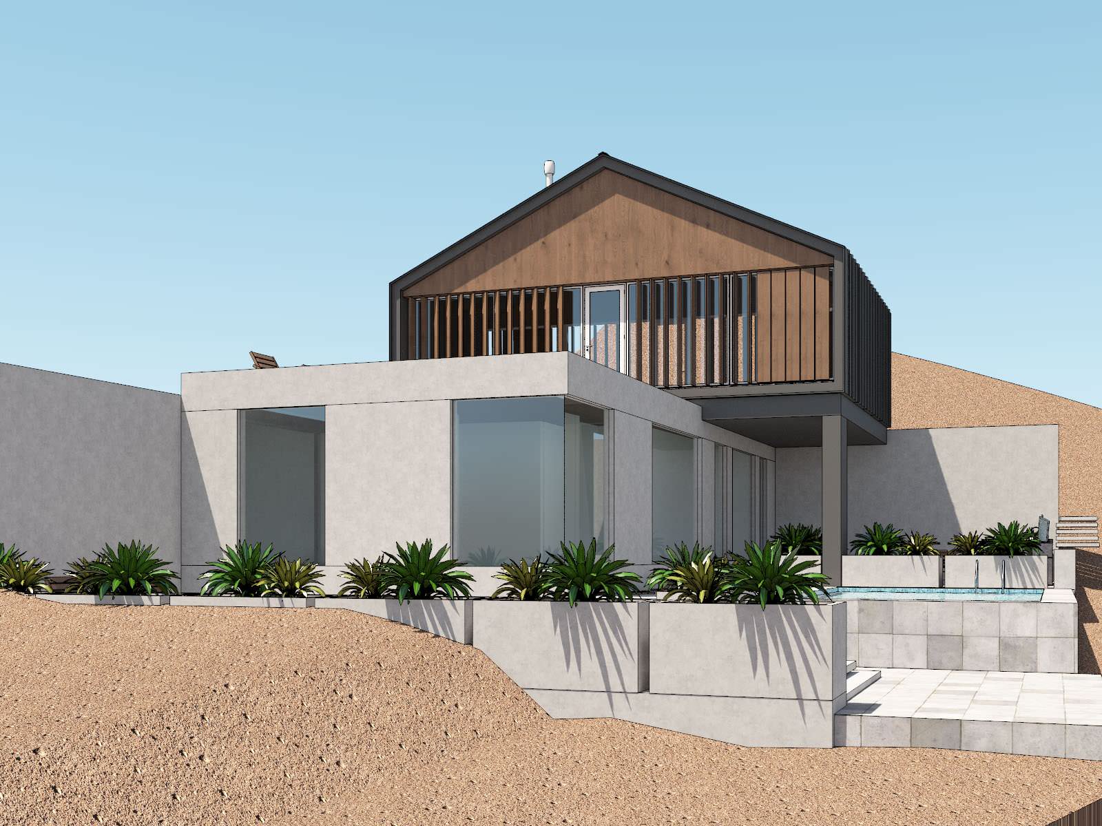 Дом у моря на склоне