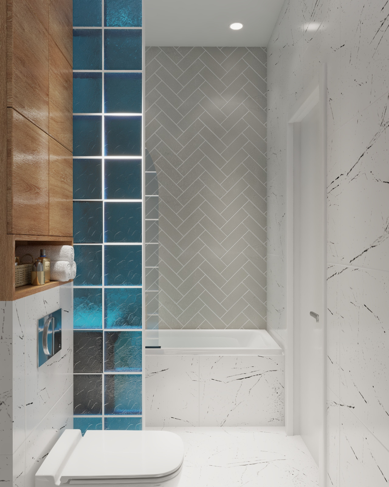 Голубые стеклоблоки