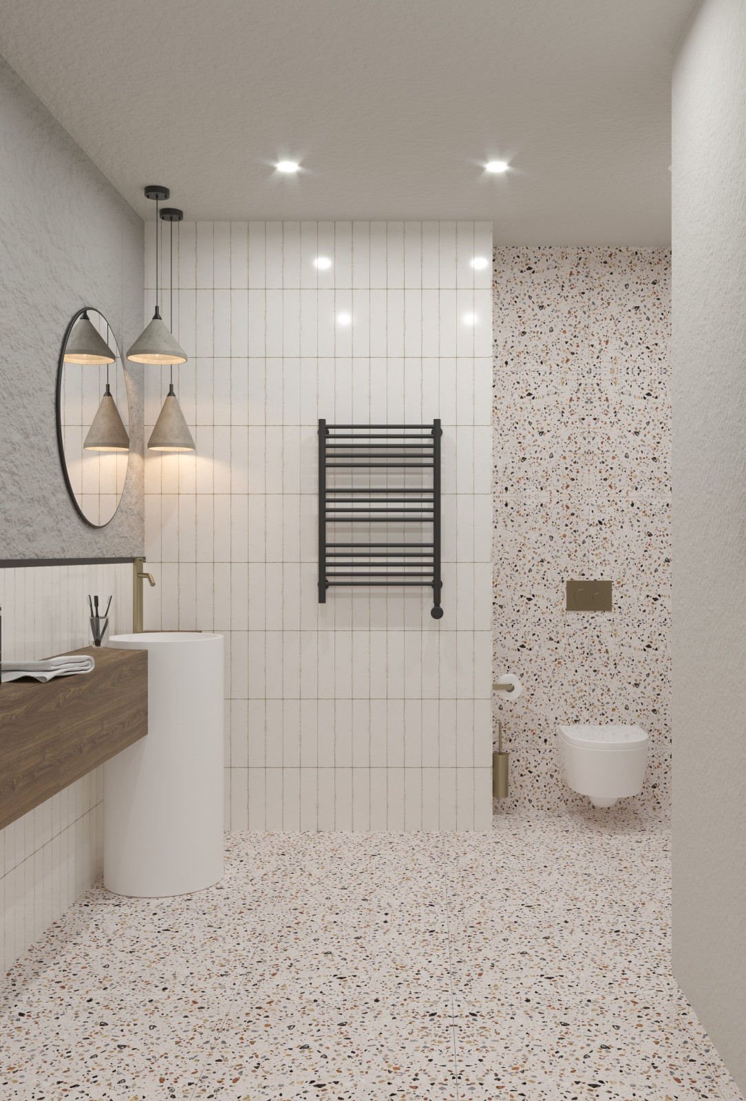 Ванная в стиле ваби-саби из дизайн-проекта в ЖК 8Клёнов, Москва