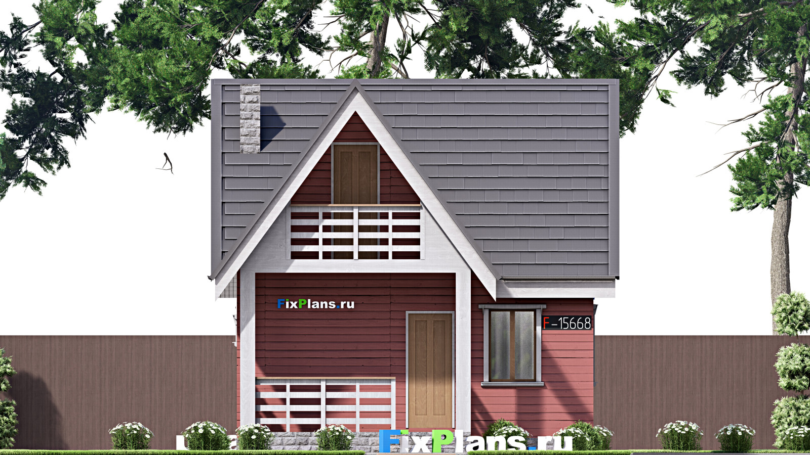 Проект дома с мансардой 8х8 м S83м2 F-15668