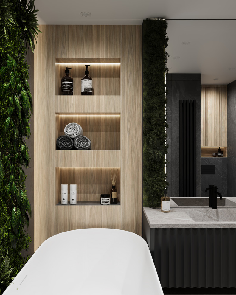 Ванна в темных тонах