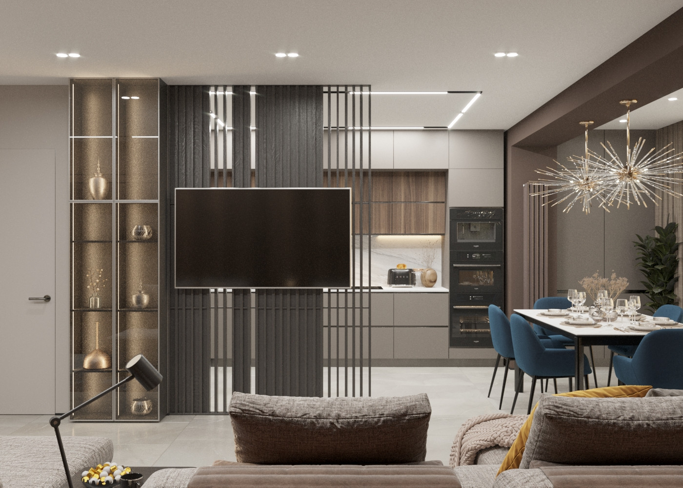 Контрастный дизайн в проекте квартиры в ЖК Культура
