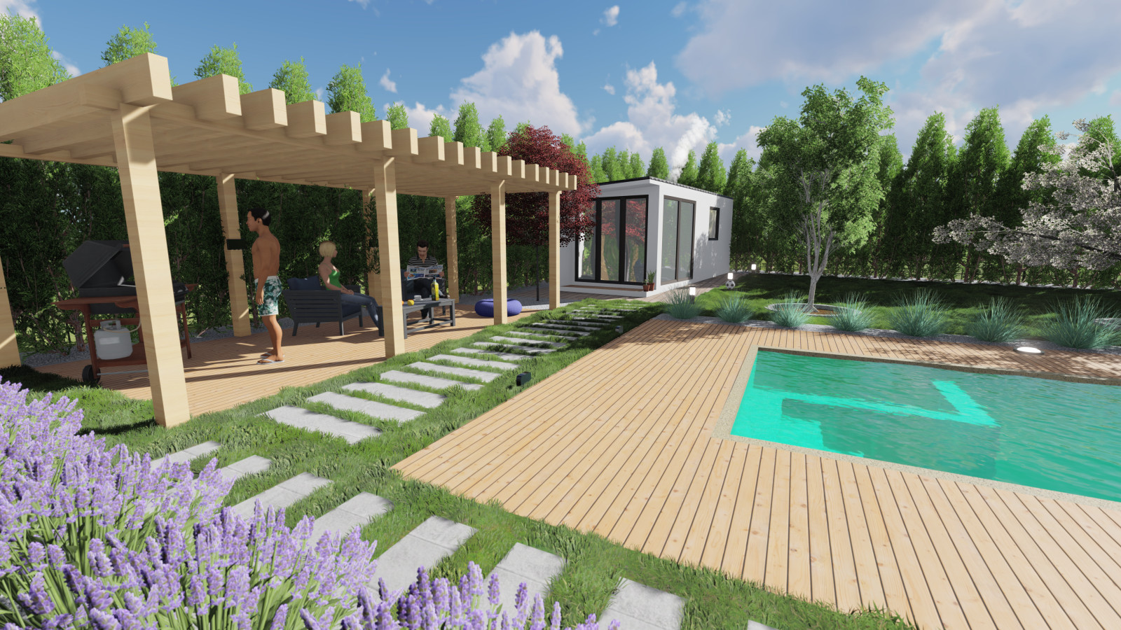 Обложка проекта: Ландшафтный дизайн в Гостагаевской