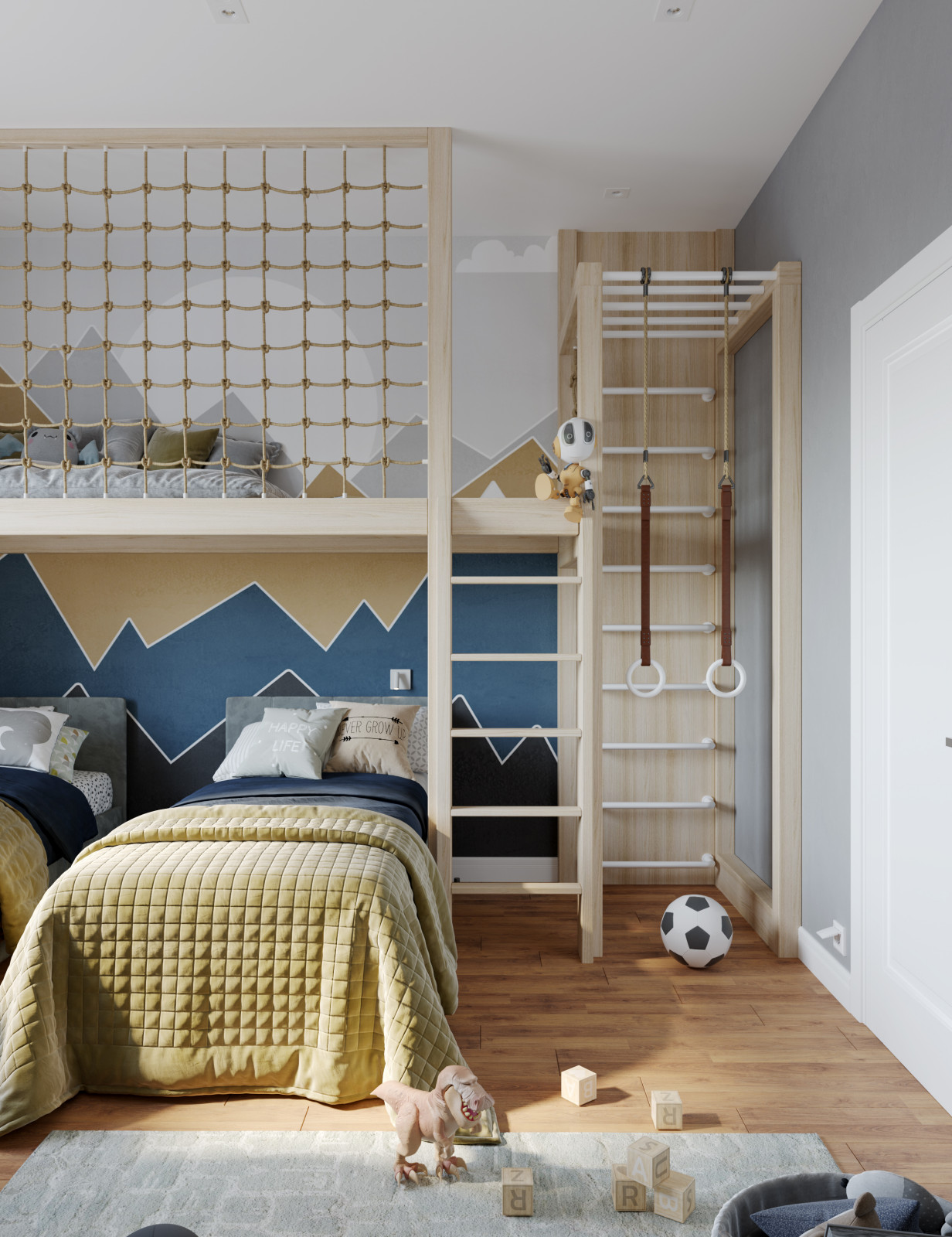Детская комната 14 м² для двух мальчиков. Коллекция «Big little»