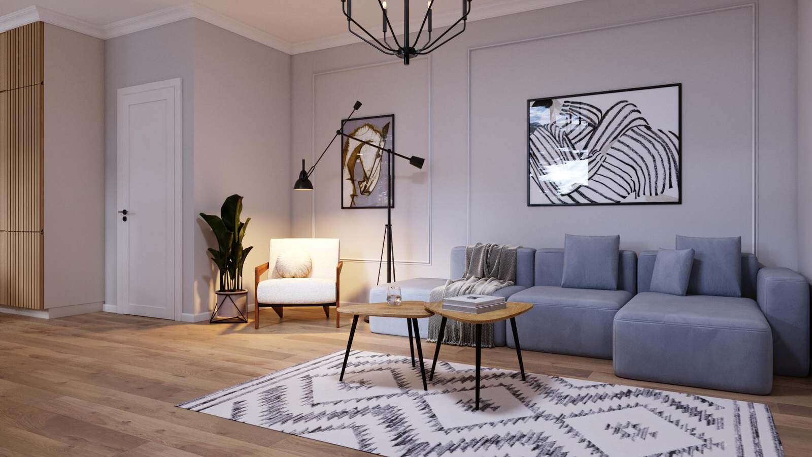 Обложка проекта: Проект двухкомнатной квартиры по ул. Коммунистическая 80кв.м.