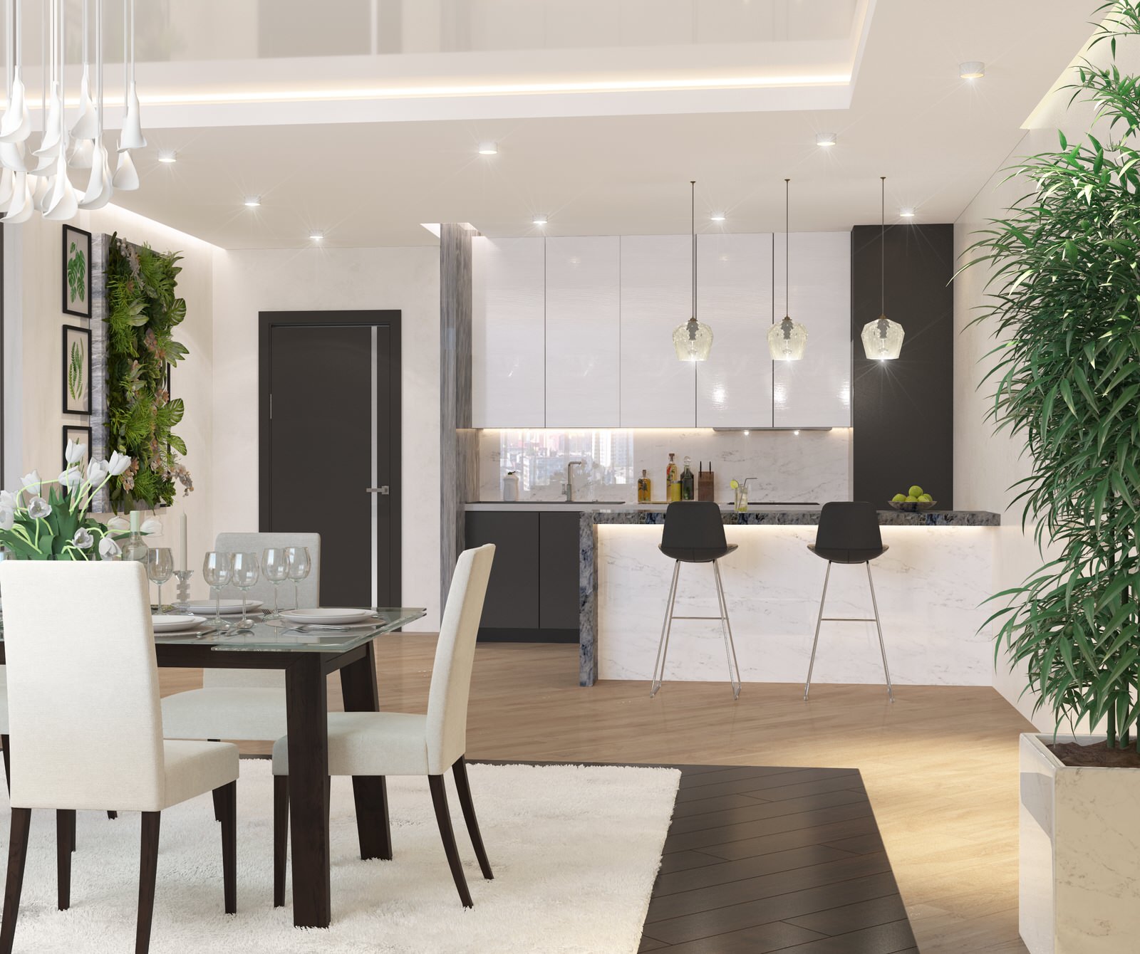 Гостинная и кухня