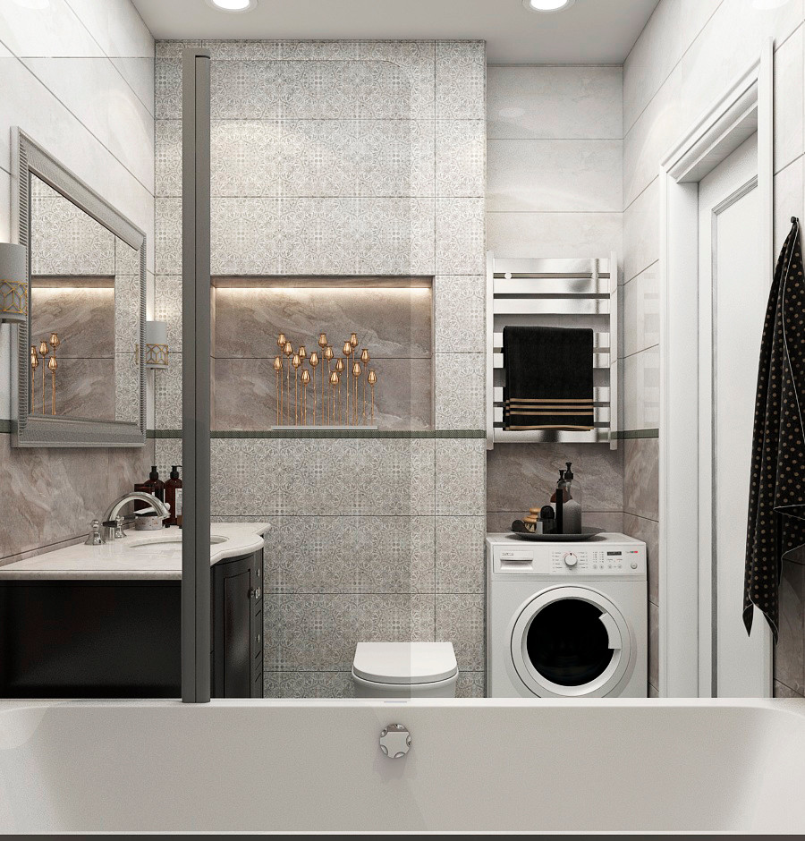 Санузел в стиле современной классики