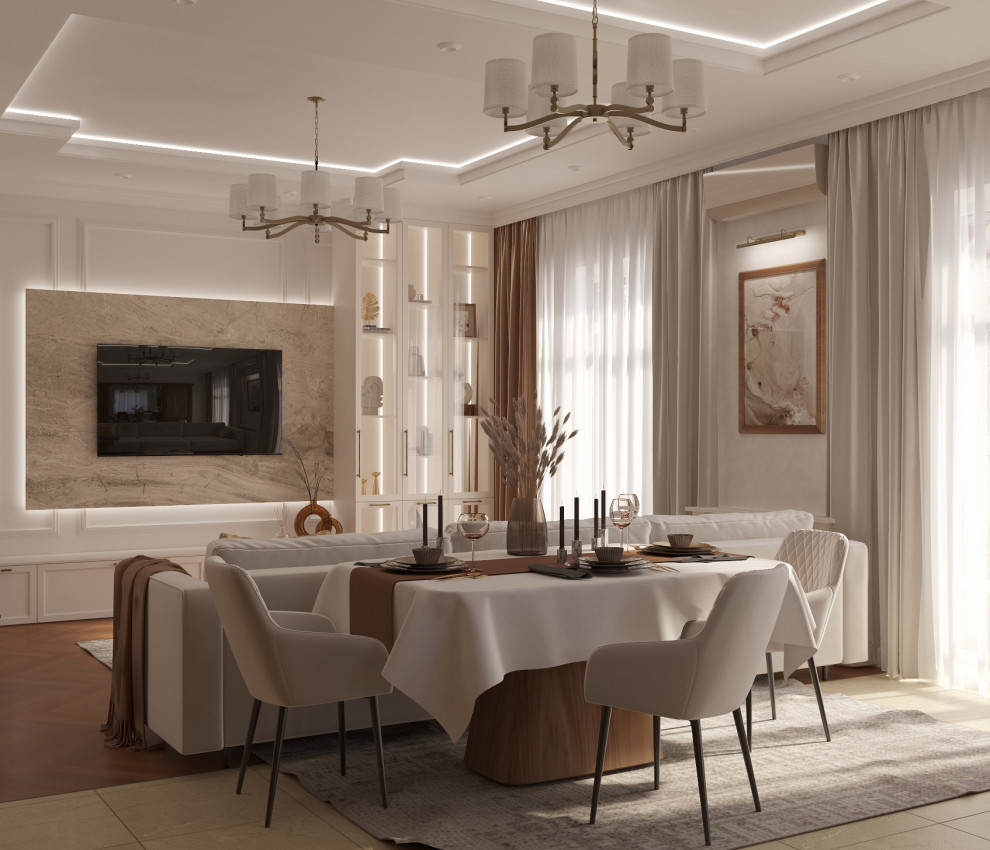 Интерьер гостиной загородного дома