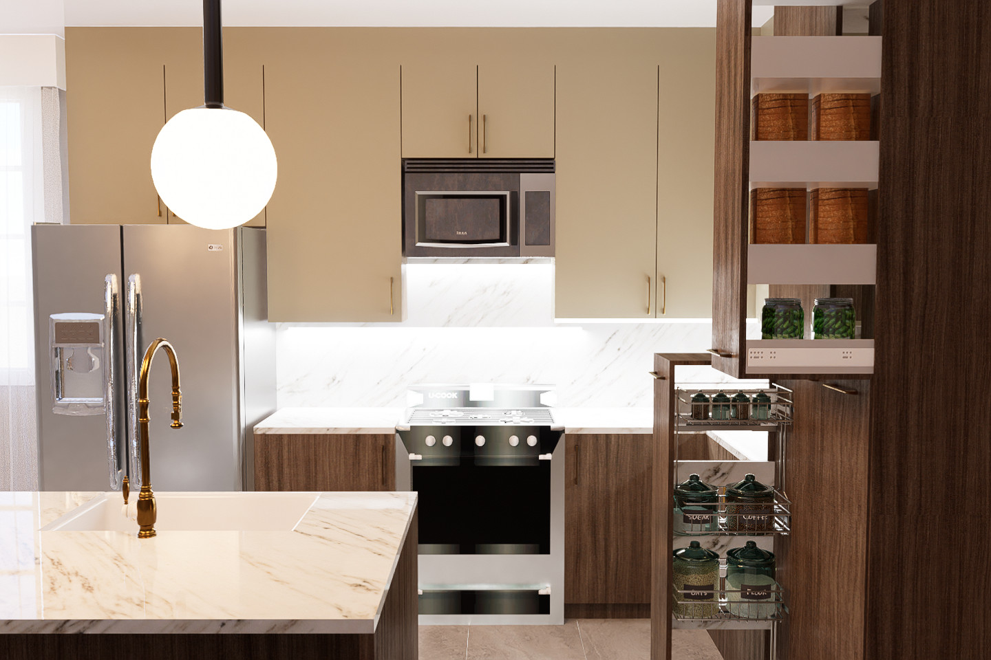 Die Küchen im Texas USA 2023. The kitchens in Texas 2023 (Render)