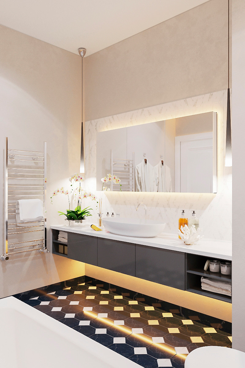 Светлый современный дизайн квартиры для молодой семьи