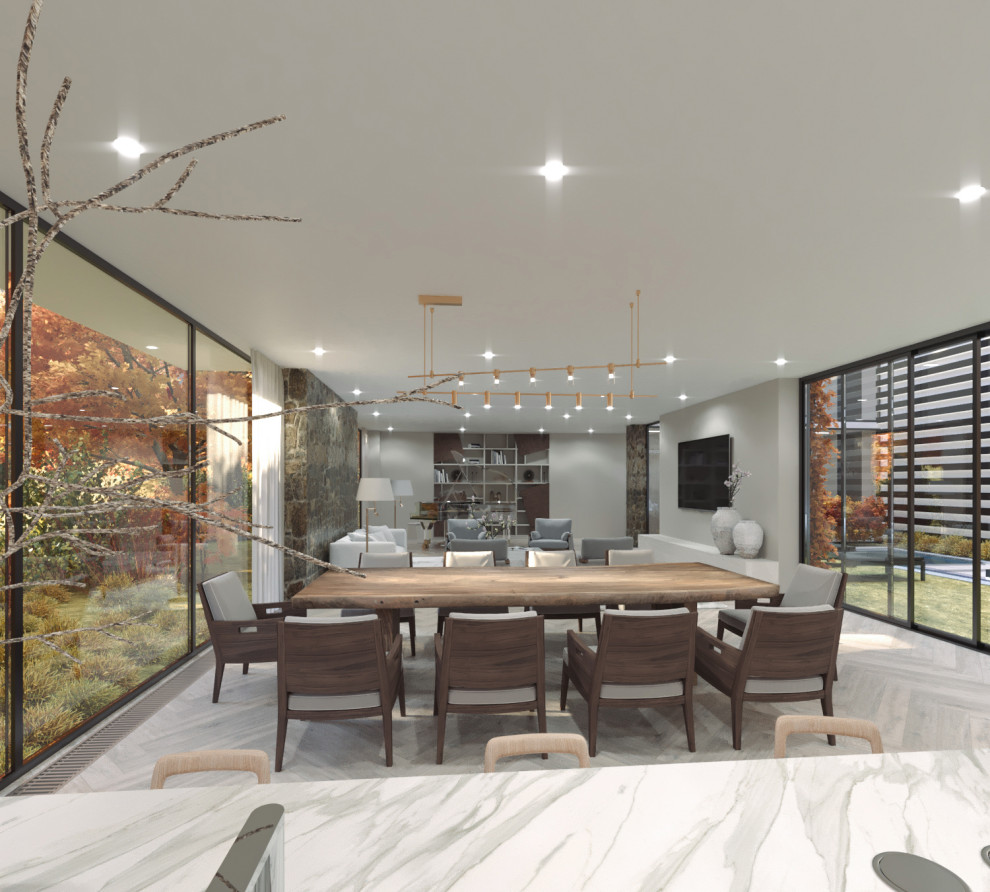 House with an interior courtyard garden and pool