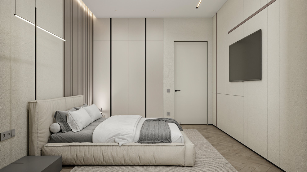 3к студия монохромный интерьер в стиле Современной классики