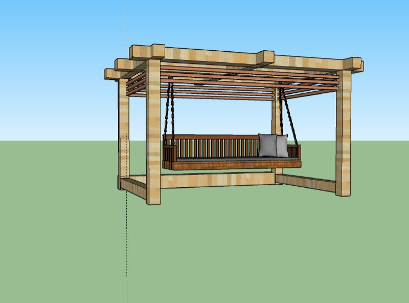 Обложка проекта: Визуализация деревянных качелей