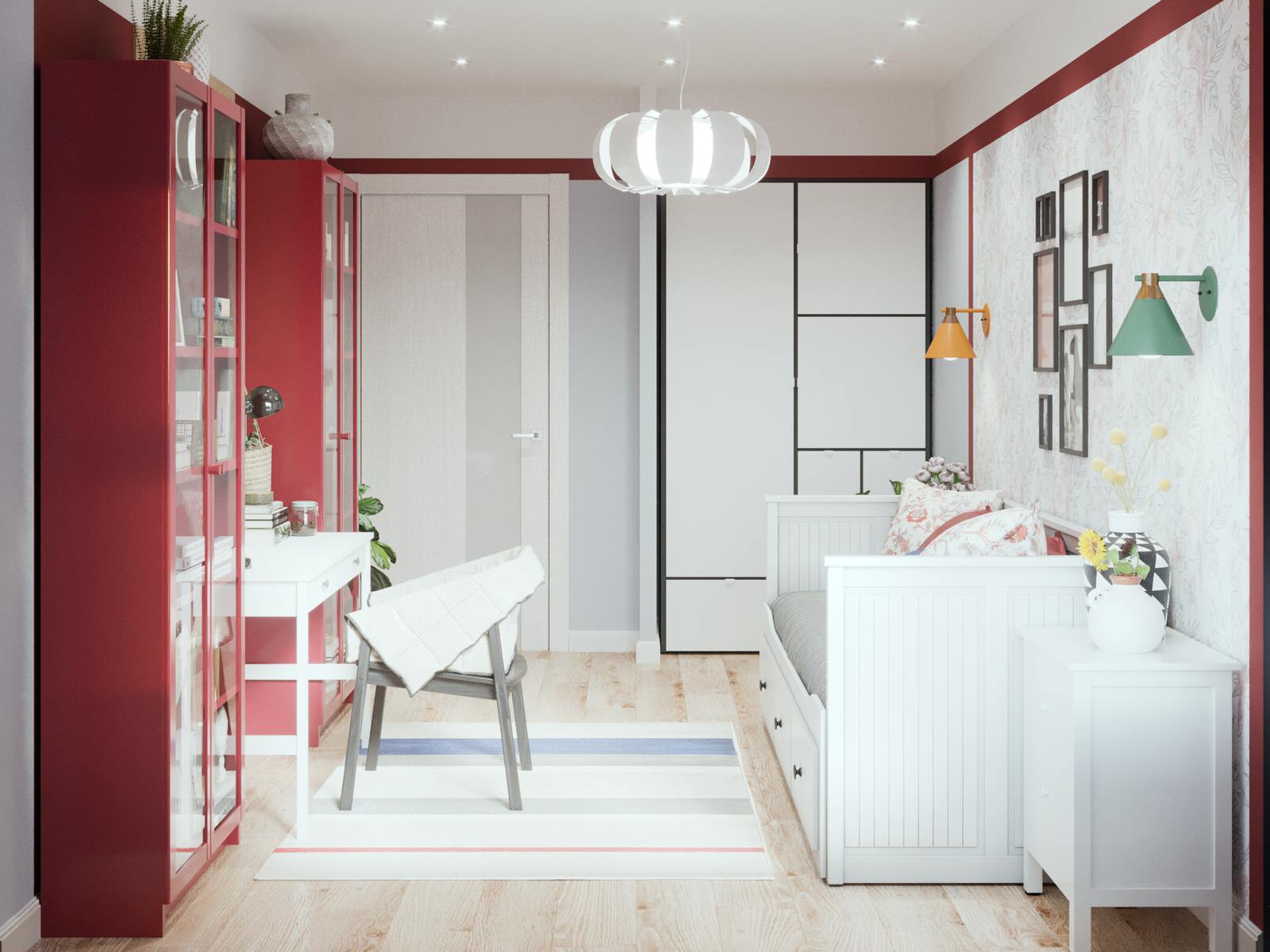 Проект интерьера двухкомнатной квартиры в стиле сканди