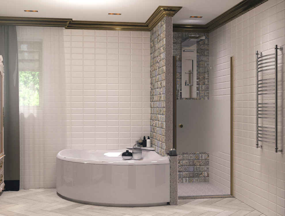 Проект ванной комнаты в современном классическом стиле